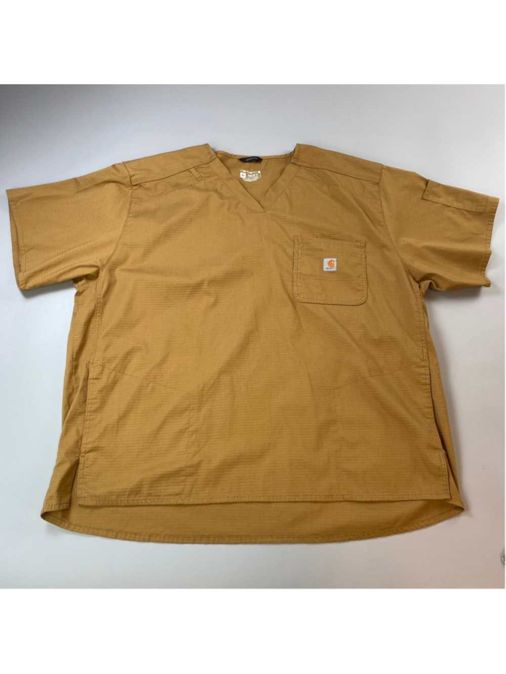 Carhartt Scrub Top 3XL Brown Rip Stop Pockets Utility Workwear Uniform Medical